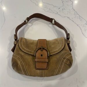 Coach suede shoulder bag
